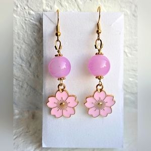 Handmade Fashion Pink Dangling earrings